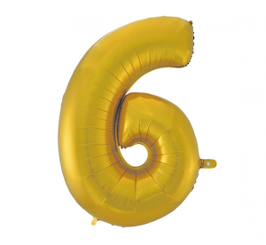 balon cyfra 6 złota  45'' 92cm |  HS-C45ZM6