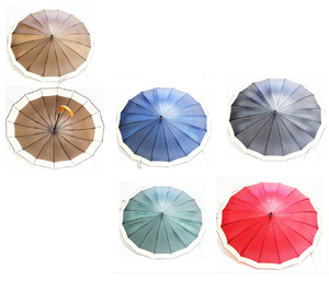parasolka długa 16-drutów BIAŁY PAS | TT18