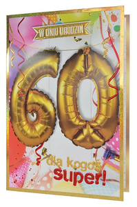 kartka z zestawem balonów na 60 Urodziny | QBL-007